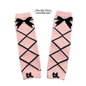 BL Baby Leggings One-Size Pink & Black Ballerina Bow Leg Warmers